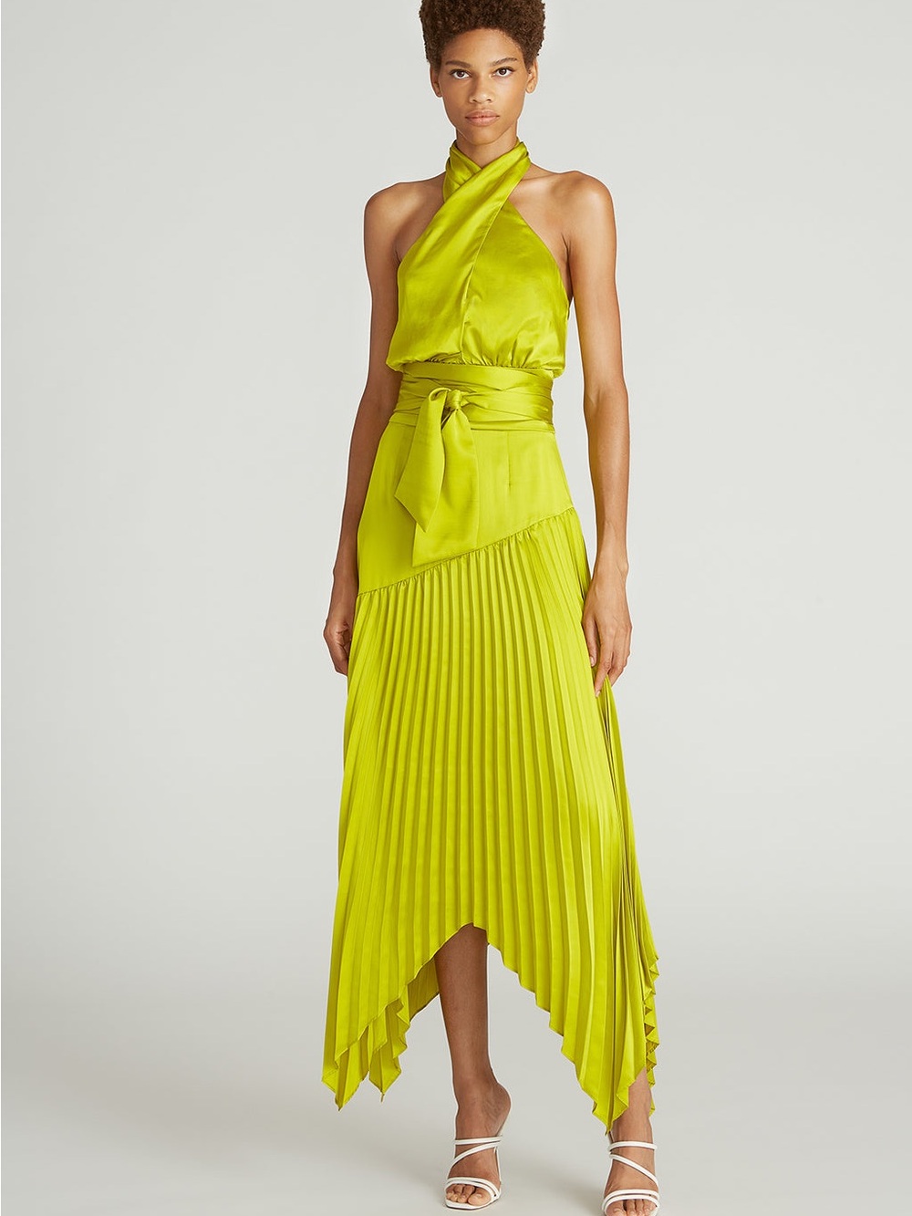 Amur Dixon Halter Dress Citrine Green Size 8 Nwt